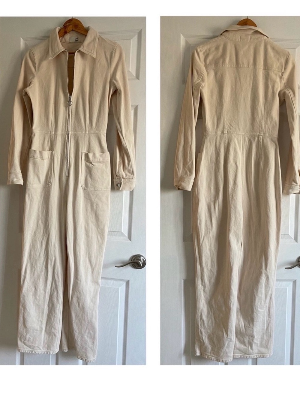 Wilfred Cream Zip-Front Jumpsuit